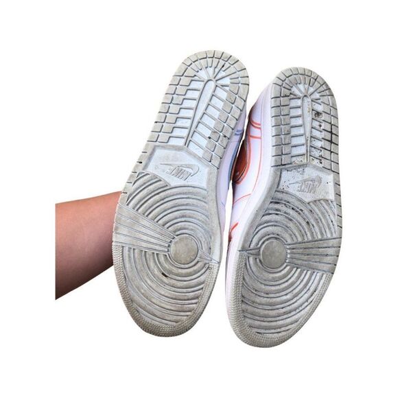 Custom Nike Air Jordan 1 Mid White Pure Platinum Swoosh Size 10.5 - Picture 2 of 16